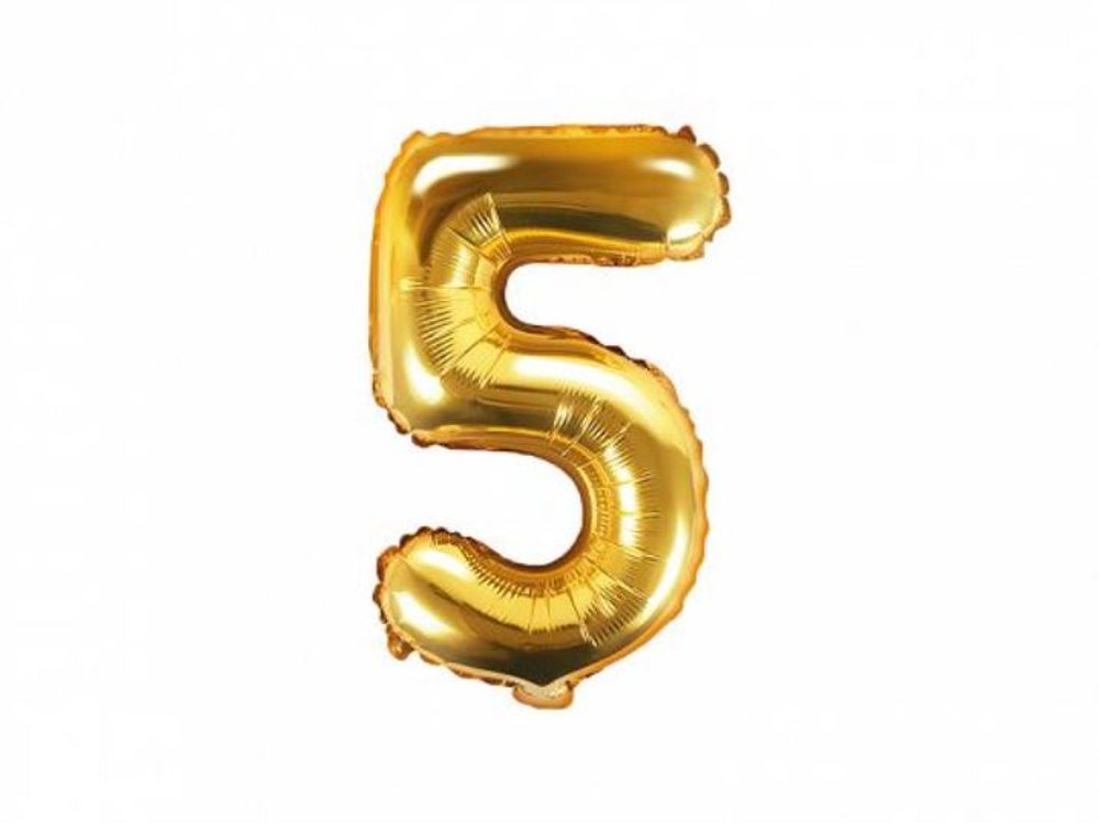 Fólia lufi szám ZÖLD 35 cm - 5 (NEM TÖLTHETŐ HÉLIUMMAL) - PartyDeco