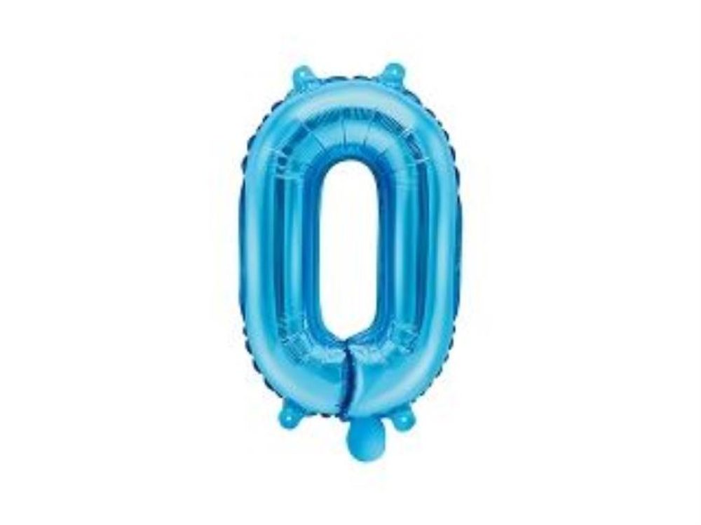 Fólia számú léggömb világoskék 35 cm - 0 (NEM TÖLTHETŐ HÉLIUMNAL) - PartyDeco
