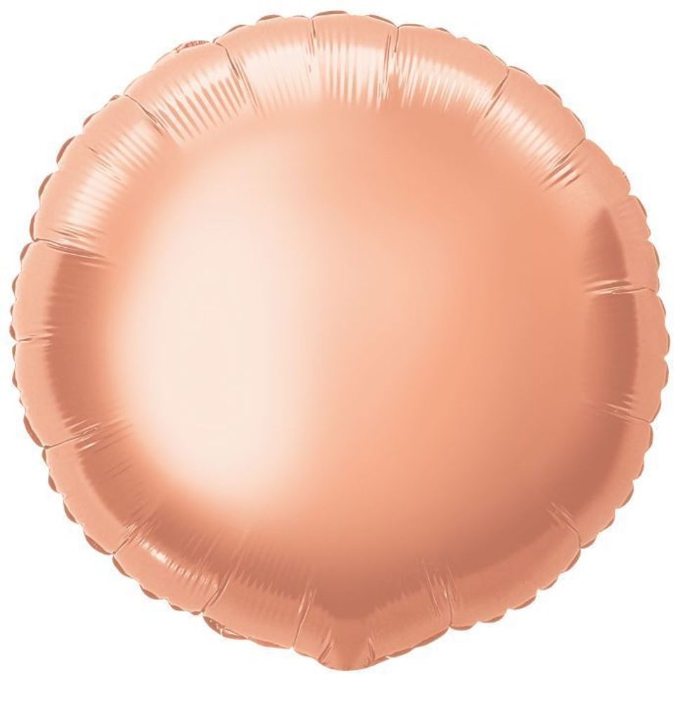 Fóliás lufi 45 cm Kerek - rózsaszín arany - Rose gold - Flexmetal