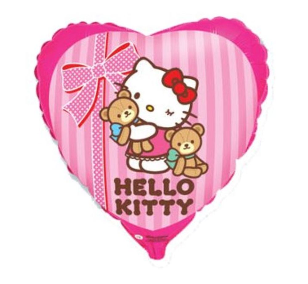 Hello Kitty 45 cm-es fóliás léggömb macikkal - Flexmetal