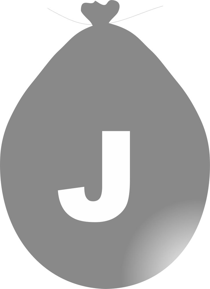 J betűs ezüst léggömb -