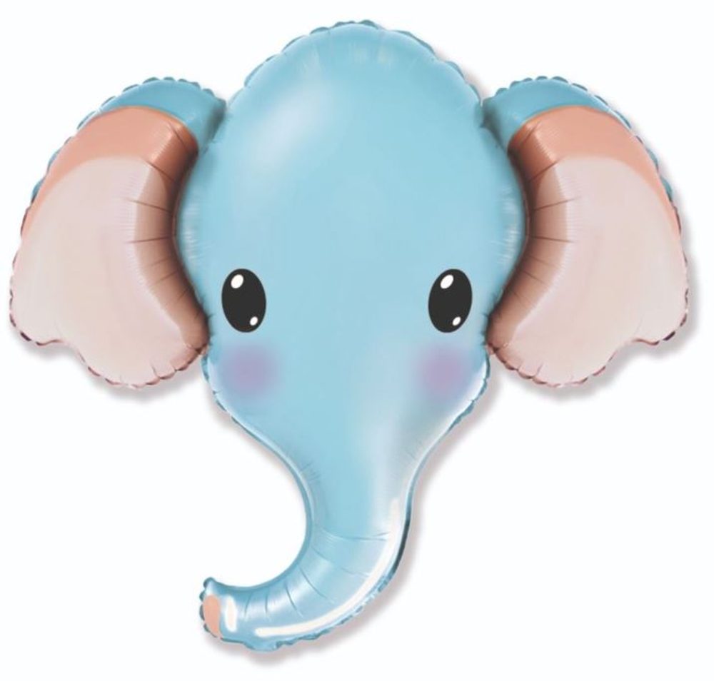 Kék fóliás lufi Elefánt - 81 cm - szafari - Flexmetal