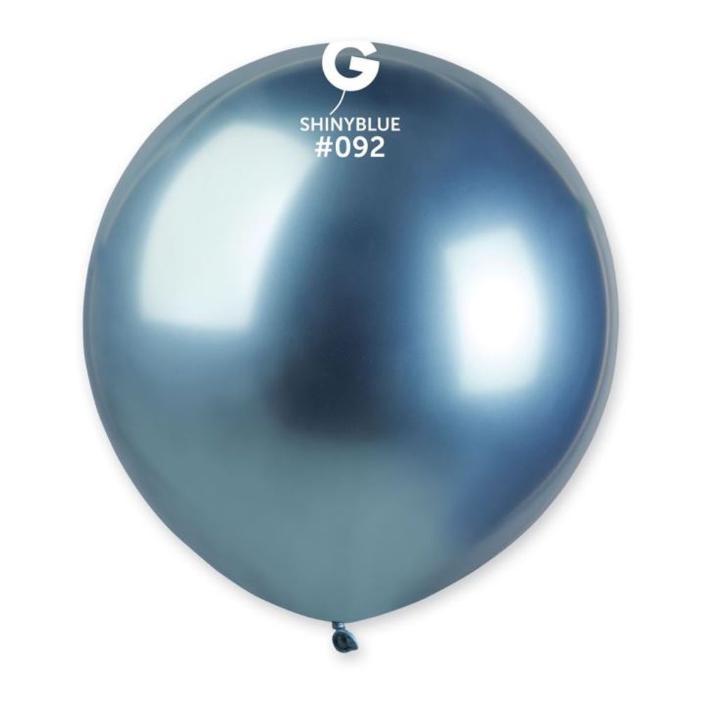 Króm ballon 48 cm – fényes kék 1 db - SMART