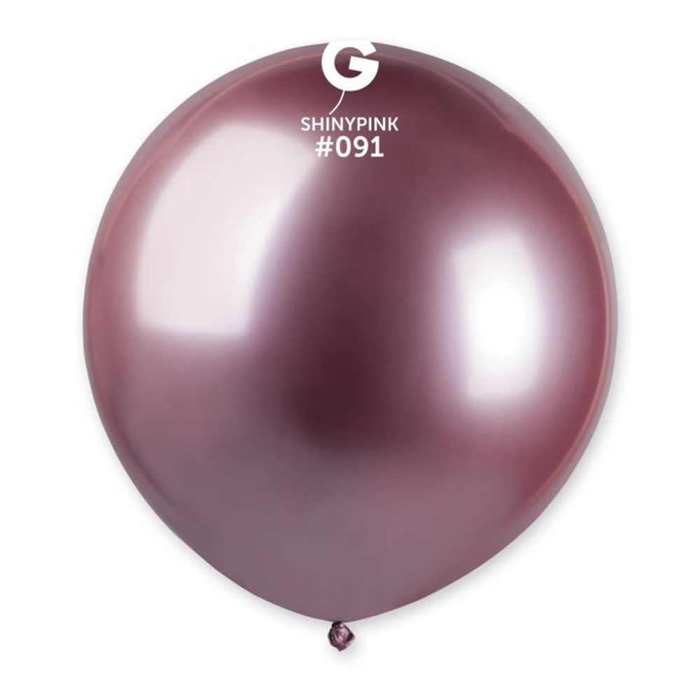 Króm ballon 48 cm – fényes rózsaszín 1DB - SMART