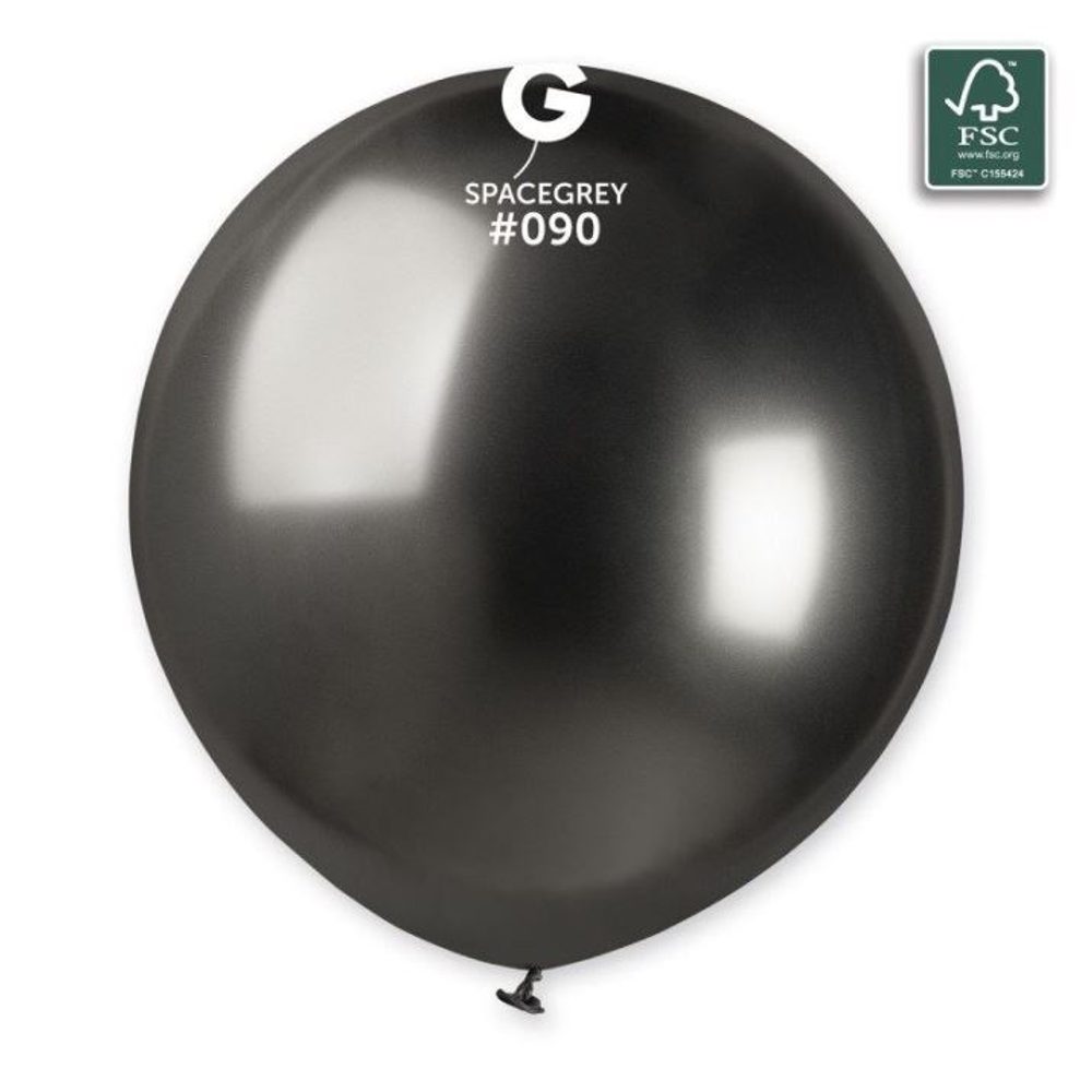 Króm ballon 48 cm – fényes űrszürke 1DB - SMART