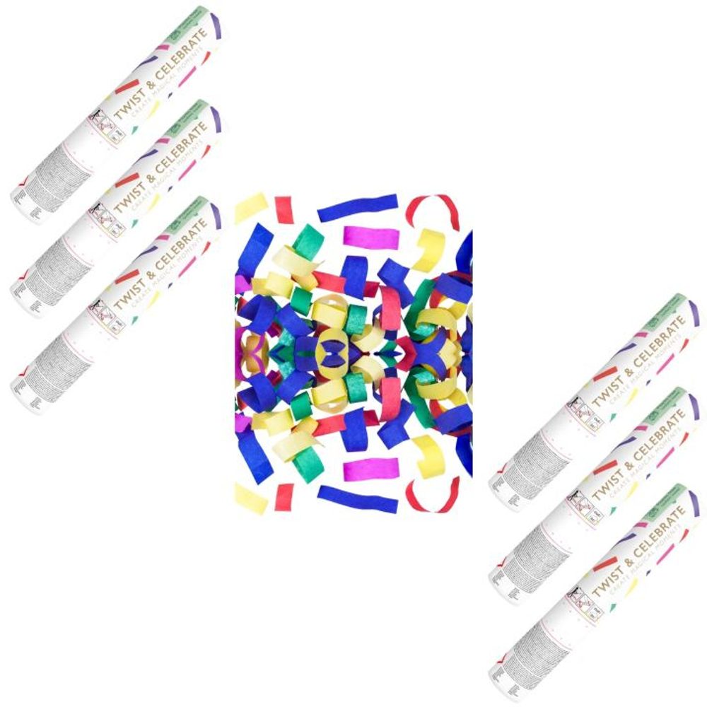 Színes konfetti 20 cm - színkeverék - 6 db - PARTYKONF