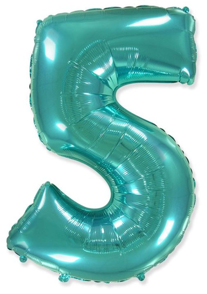 Tiffany színű fóliás szám ballon 115 cm - 5 - Flexmetal