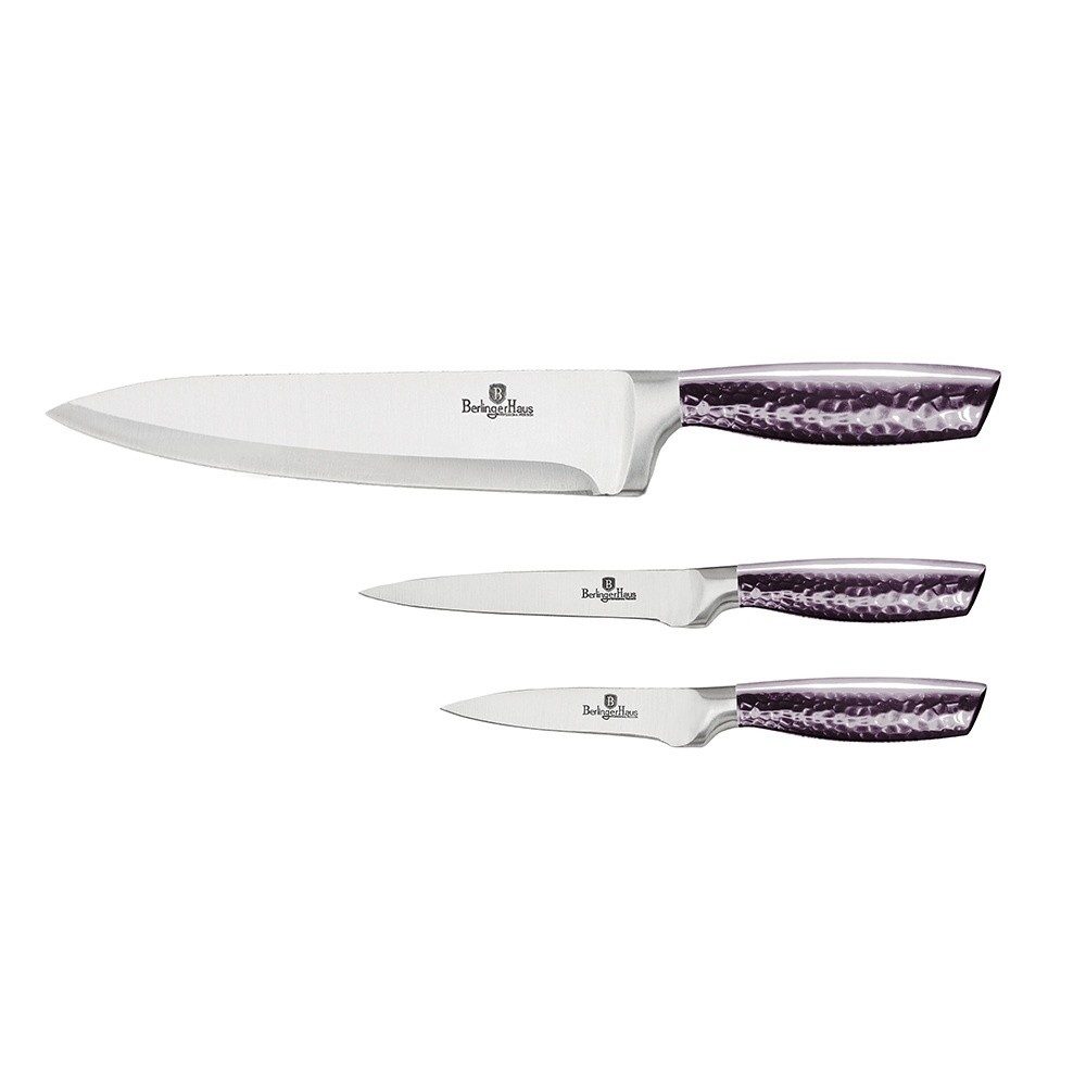 3 részes rozsdamentes acél késkészlet - Purple Eclipse Collection - BERLINGERHAUS