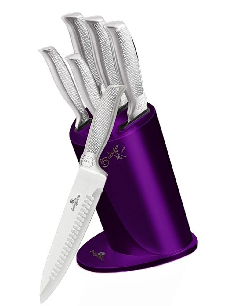 6 darabos késkészlet állványban Royal Purple Metallic Line Kikoza Collection BERLINGERHAUS BH-2269 - BERLINGERHAUS