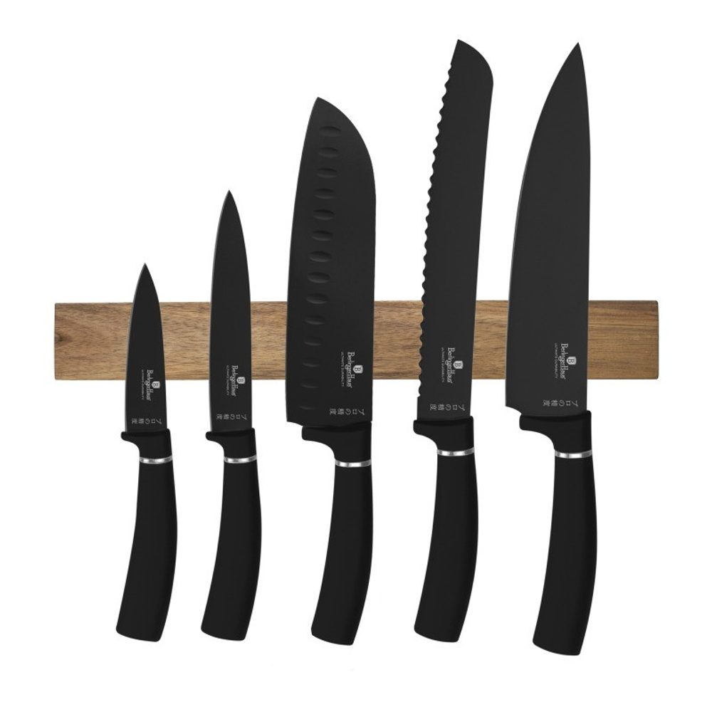 6 darabos mágneses késtartó készlet Matte Black Collection - BERLINGERHAUS