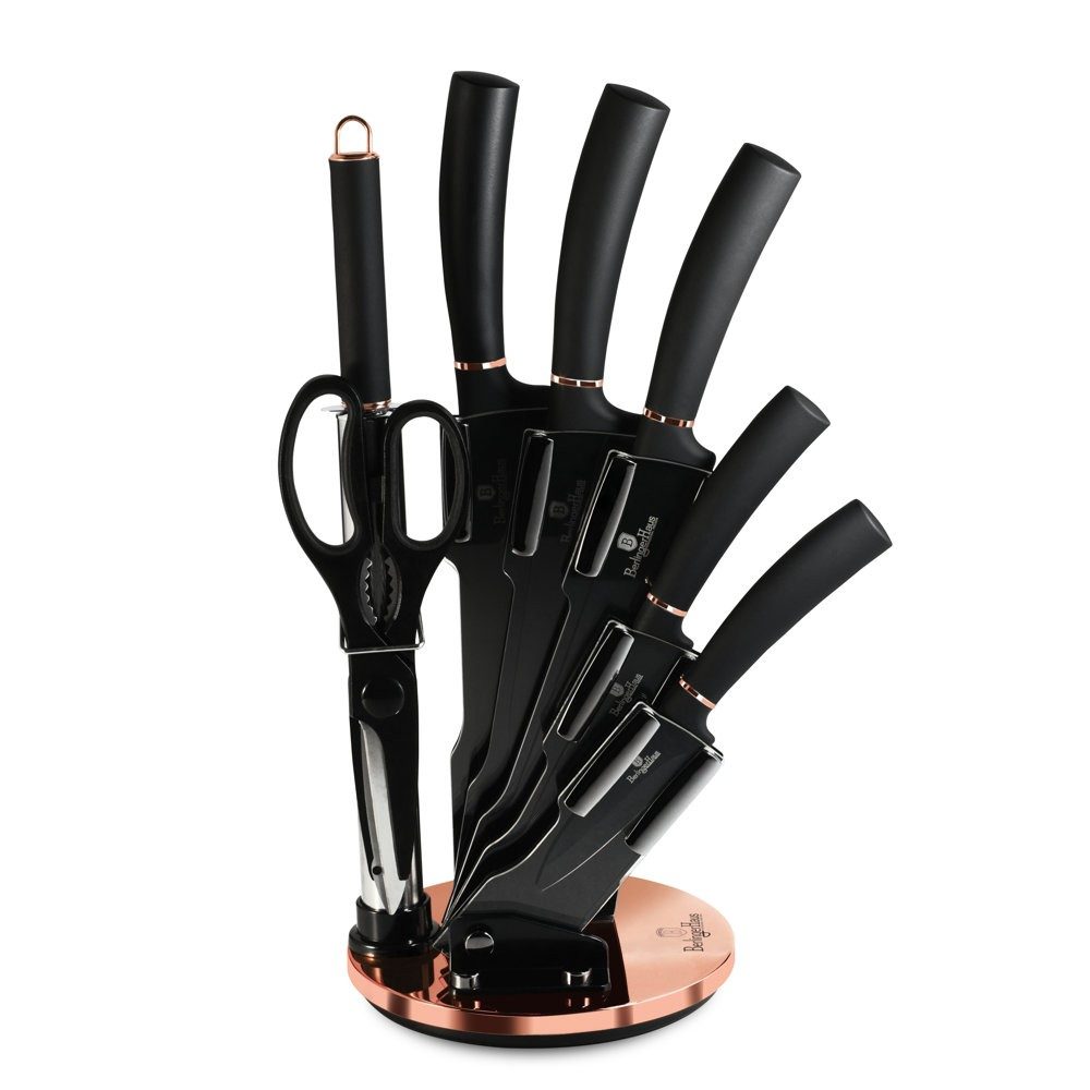8 részes késkészlet állványban - Black Rose Collection BERLINGERHAUS BH-2421 - BERLINGERHAUS