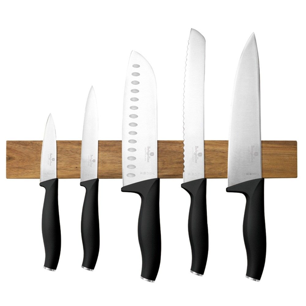Akácfa mágneses tárolóval ellátott késkészlet 6 db Matt Black Collection - BERLINGERHAUS