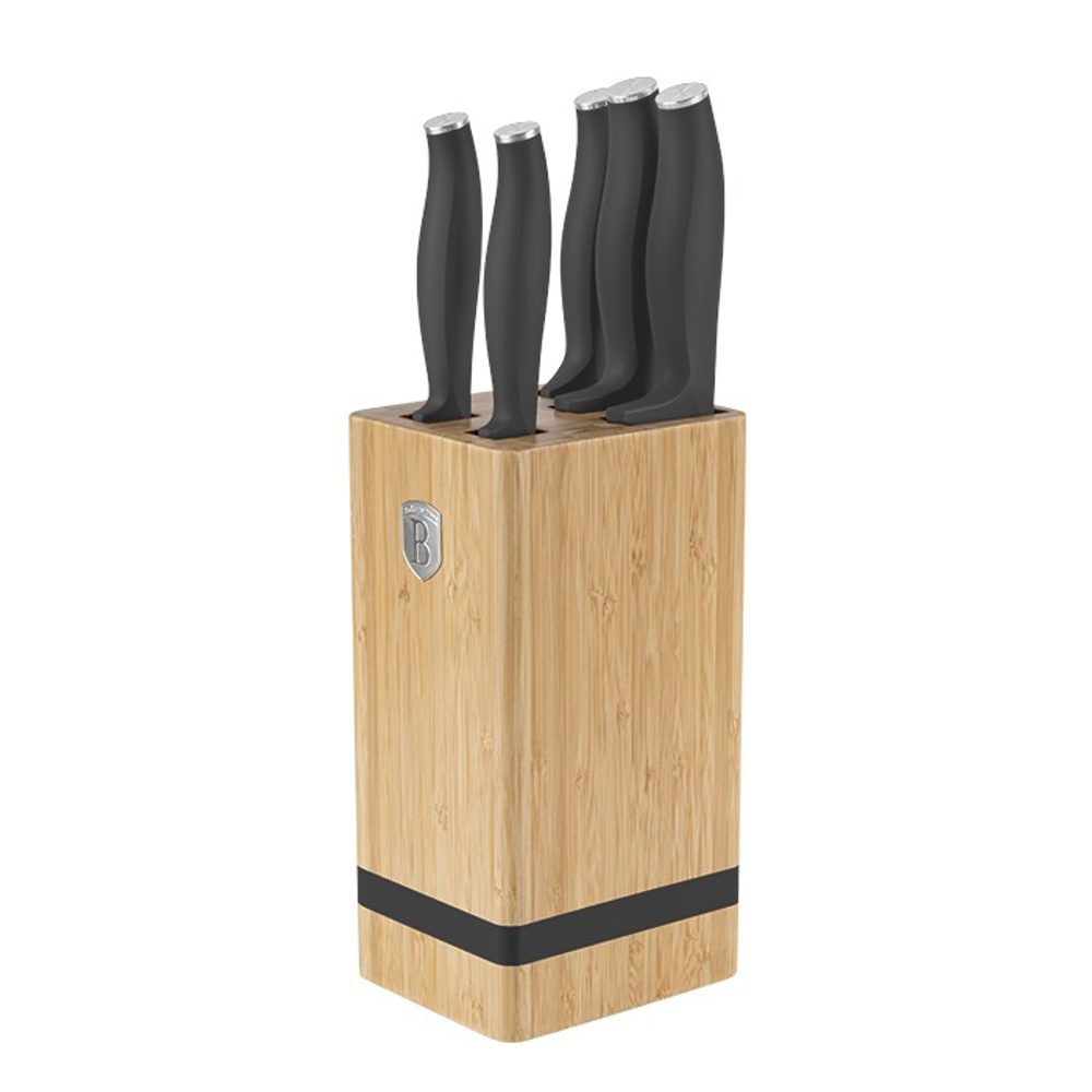 BAMBOO 6 részes késkészlet állvánnyal - Antracit Kollekció - BERLINGERHAUS