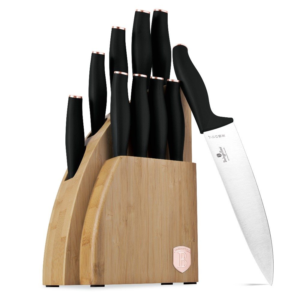 BERLINGERHAUS Bambusz állványos késkészlet 10 db Black Rose Collection BH-2760 - BERLINGERHAUS