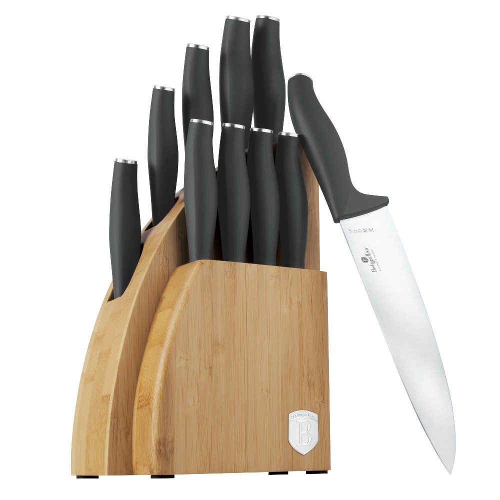 BERLINGERHAUS Késkészlet állvánnyal BAMBOO 10 db Antracit Kollekció BH-2758 - BERLINGERHAUS