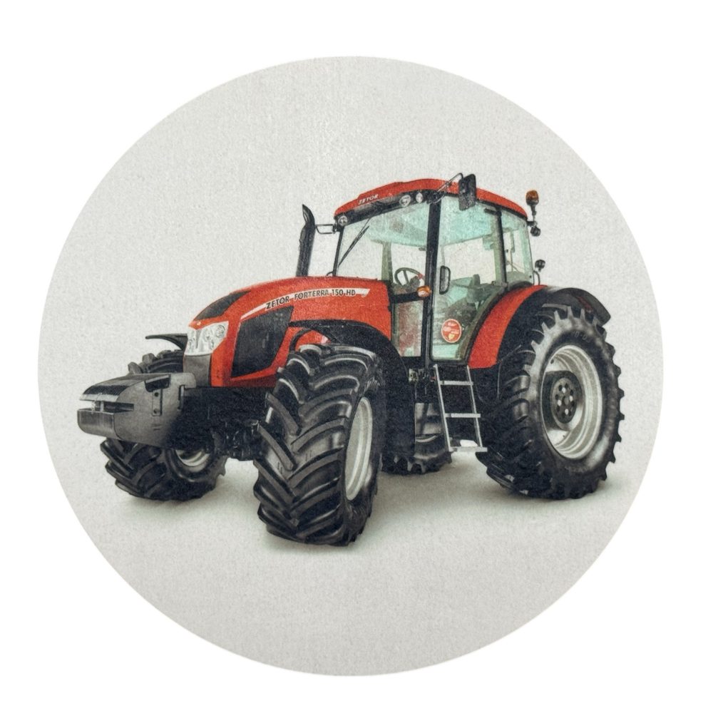 Ehető papír traktor piros -