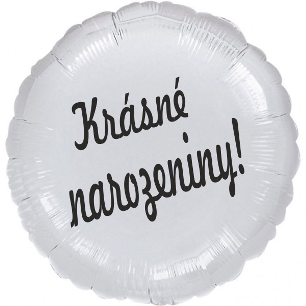 Ezüst fóliás kör alakú lufi Boldog születésnapot! -
