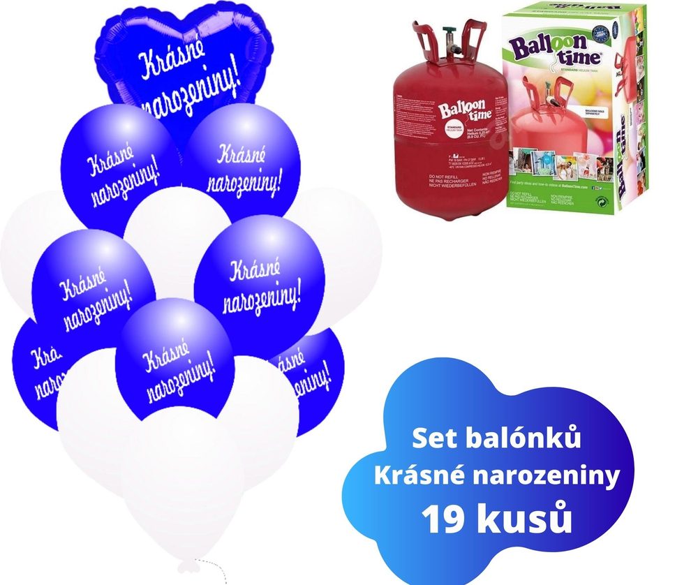 Hélium készlet - sötétkék lufik SZÉP SZÜLETÉSNAP - -