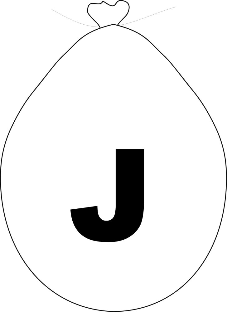 J betűs fehér lufi -
