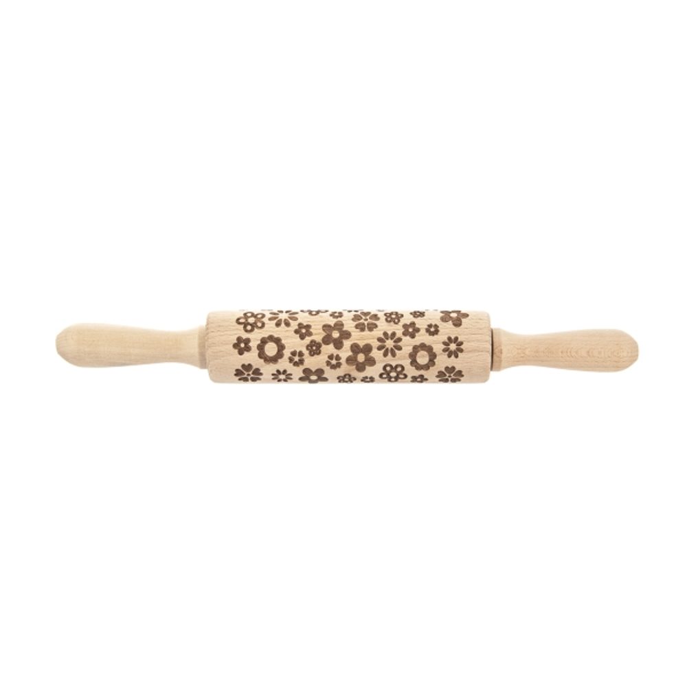 Virág mintás nyújtófa 16 cm - ORION