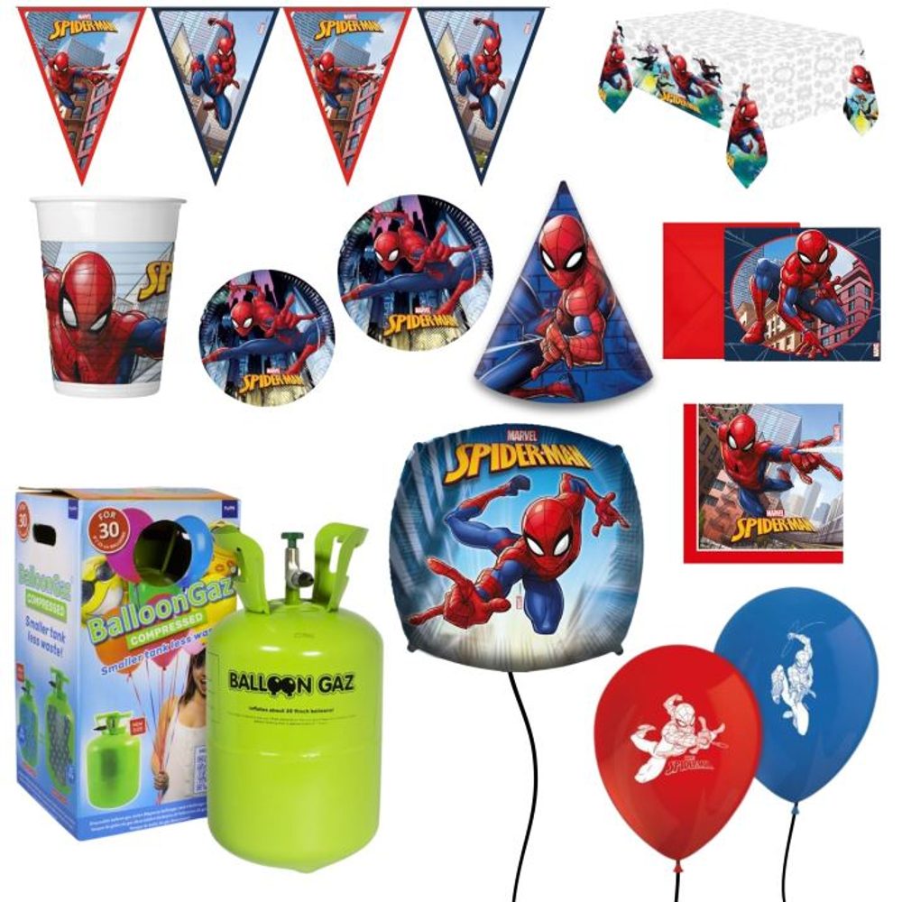Gyerek születésnapi Spiderman szett lufikkal és héliummal - 10 főre - VYPRODEJ