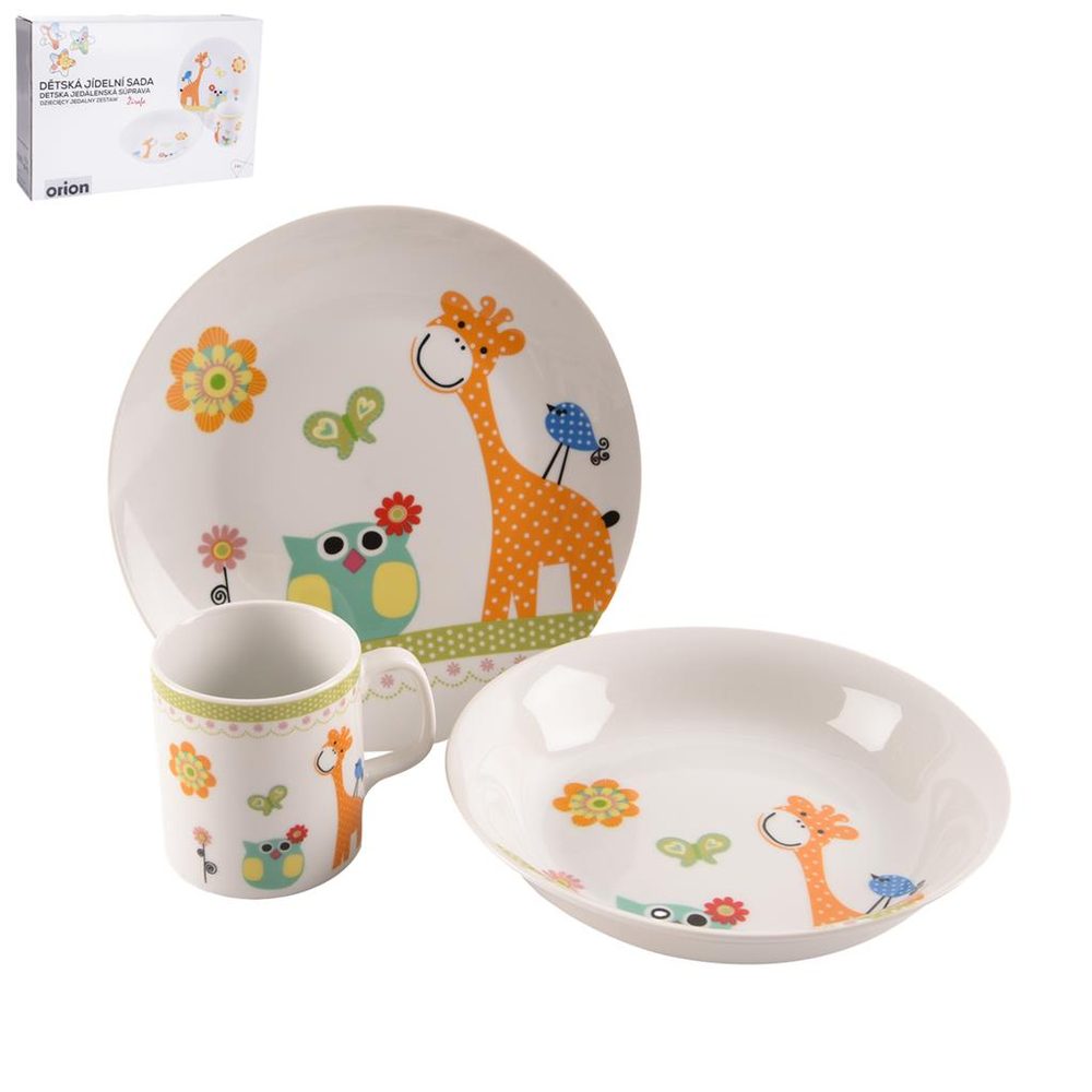 Gyerekeknek szóló porcelán étkészlet ZSIRÁF mintával