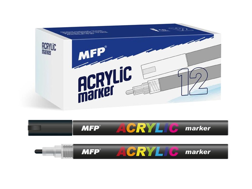 Akril marker 4 mm - fekete 6410823 - MFP Paper