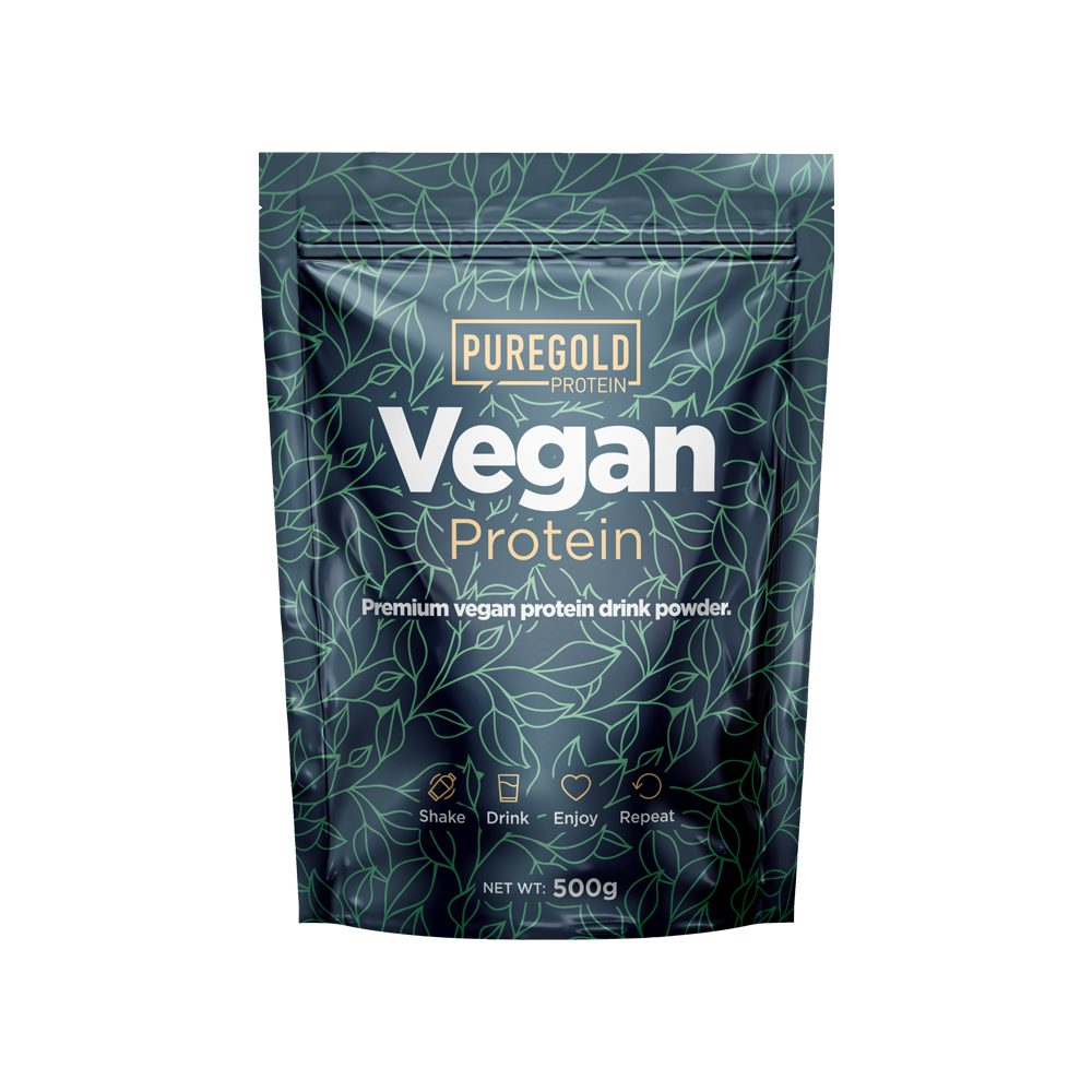 Vegán Fehérje - Fehér Csokoládé és Mogyoró 500g - Pure Gold Protein®