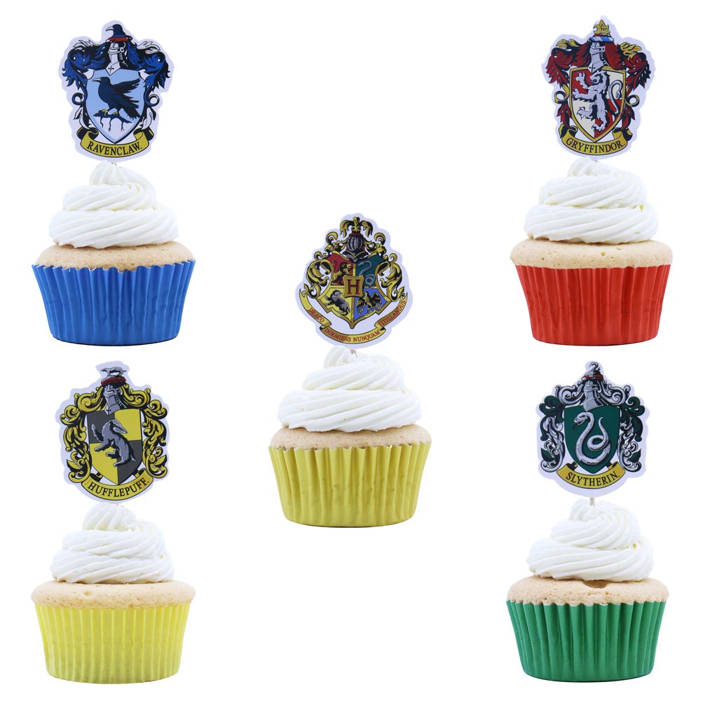 Harry Potter torta- és muffin díszítő - Roxfort házak címerei
