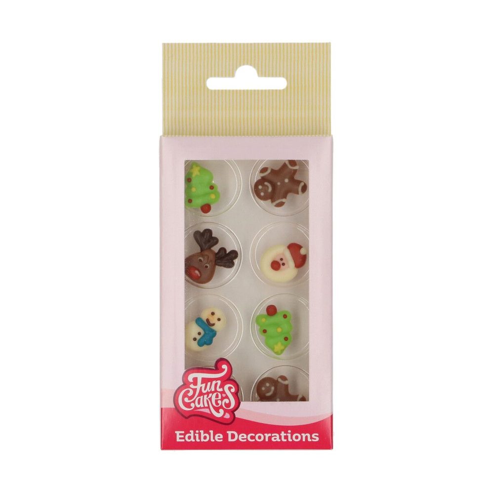 Karácsonyi csokoládé díszítő szett - 8 db - FunCakes