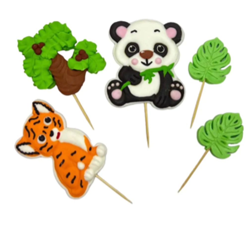 Cukordíszek beszúráshoz – panda és tigris - K-Decor
