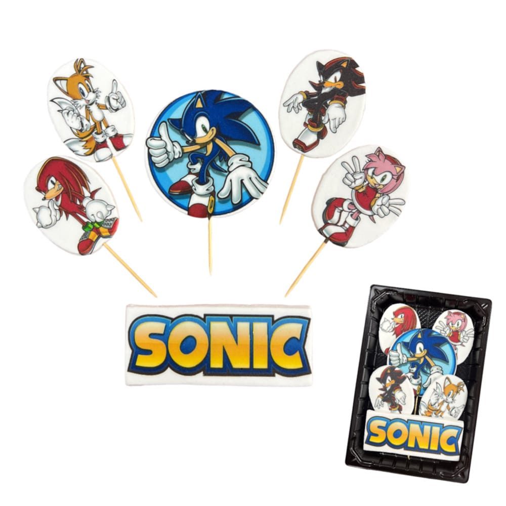 Sonic 2D – ehető cukordísz szúrható dekorációhoz (kétdimenziós minta) - K-Decor
