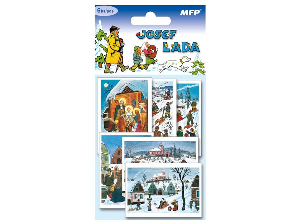Ajándékkísérő névkártyák karácsonyra – Josef Lada (6 db) 1240542 - MFP Paper
