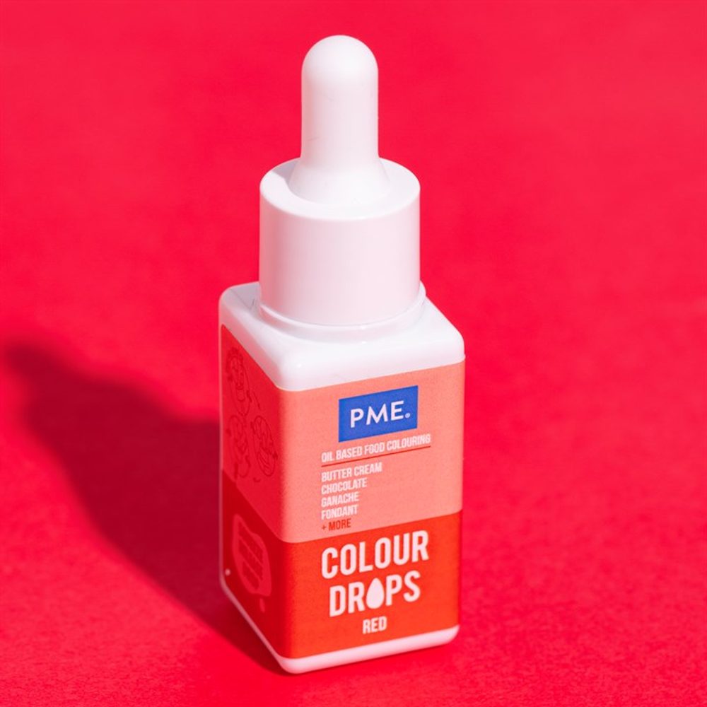 PME Colour Drops – piros olajbázisú ételfesték 20 ml - PME