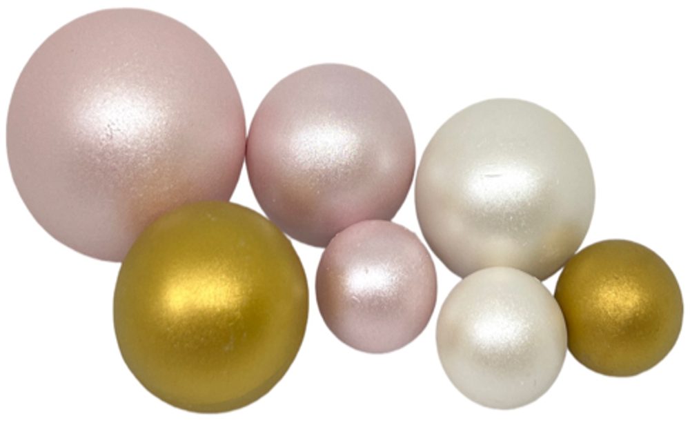 Rózsaszín–fehér–arany csokoládégolyók - K-Decor