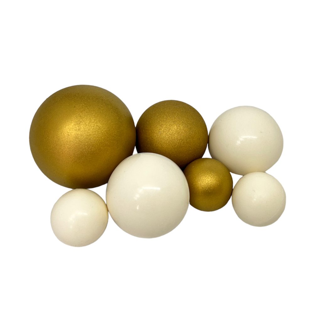 Arany–fehér csokoládé gömbök - K-Decor