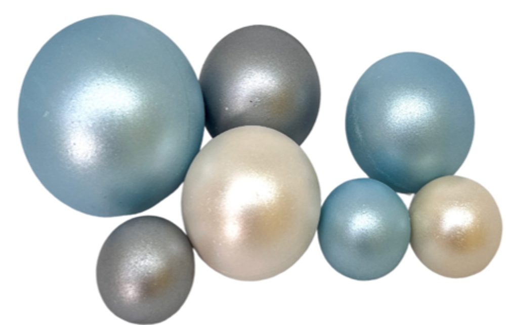 Csokoládé gömbök kék–fehér–ezüst - K-Decor