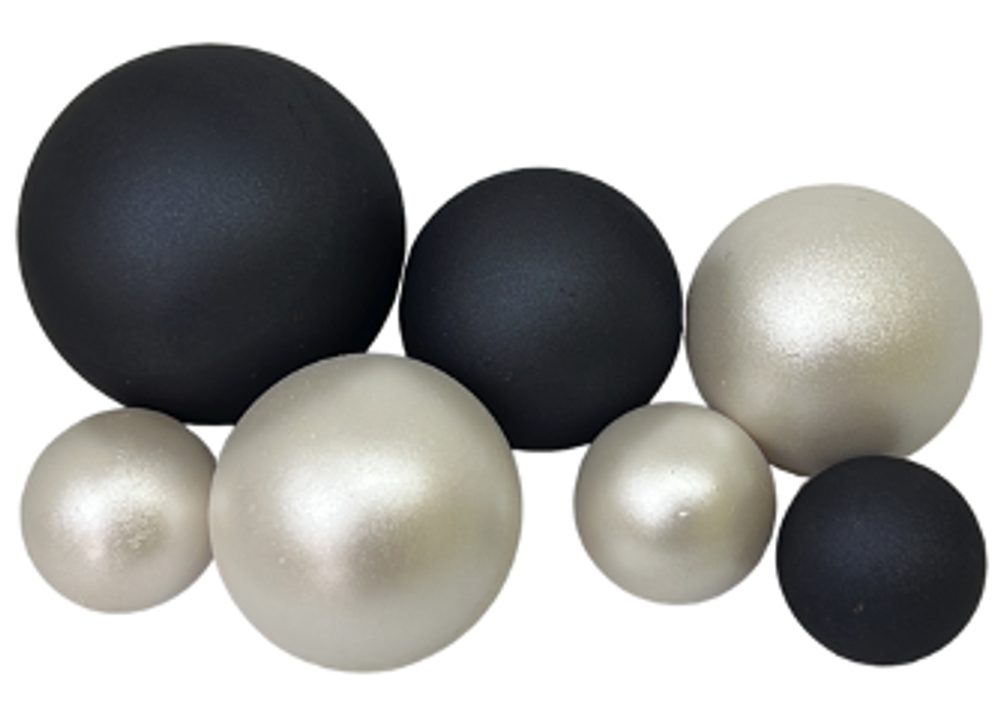 Csokoládé gömbök – fekete-fehér gyöngyház - K-Decor