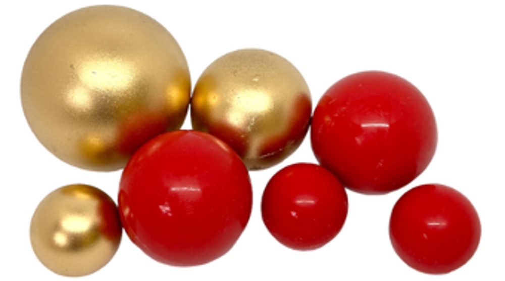 Arany–piros csokoládé gömbök - K-Decor