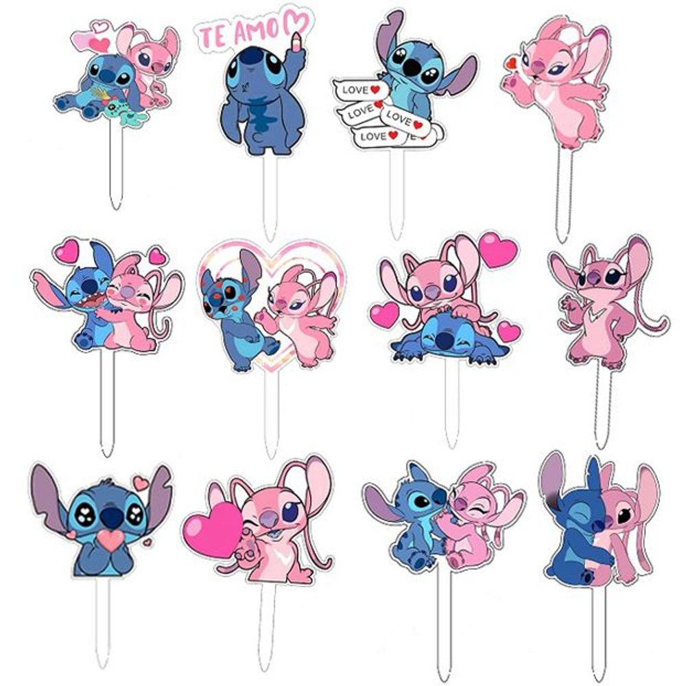 Stitch muffin beszúró dísz 12 db – Cakesicq - Cakesicq